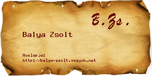Balya Zsolt névjegykártya